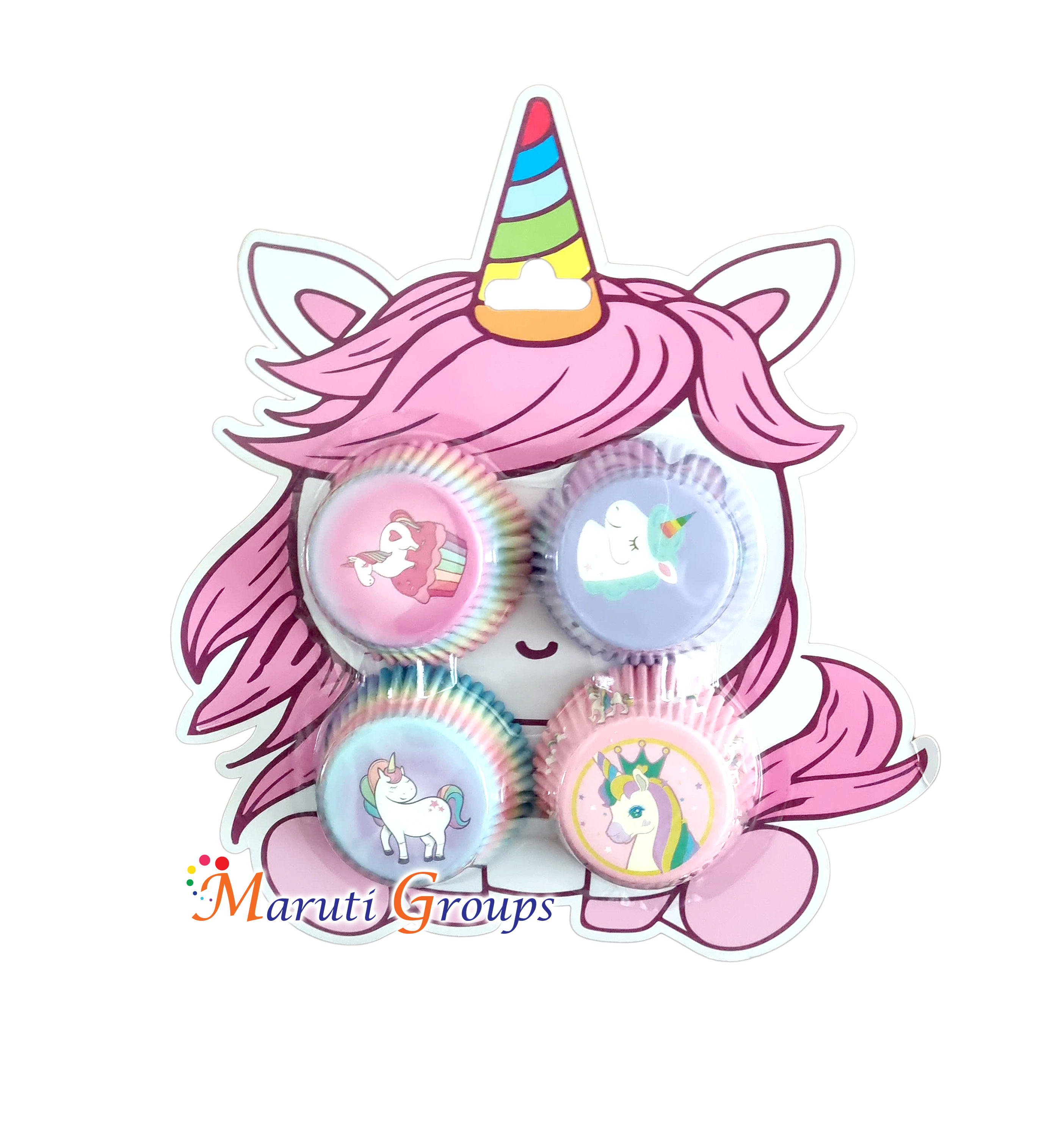 100pc Unicorn Cupcake Paper Wrappers – 10cm, Assorted Designs